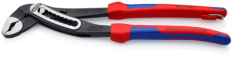 ALLIGATOR клещи переставные, зев 70 мм, длина 300 мм, фосфатированные, 2-комп ручки, проушина для страховки, BK KNIPEX